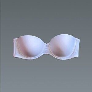 Lily of France White Strapless Push-up Bra in Size 34C